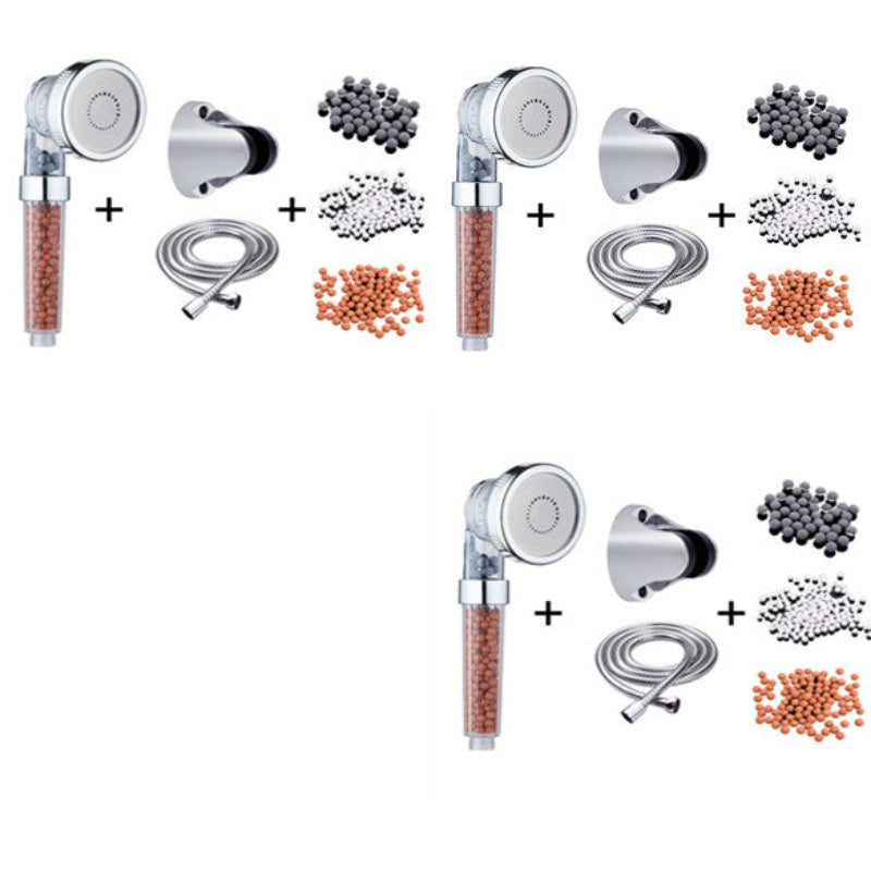 Collection of shower heads, nozzles, and accessories on a white background