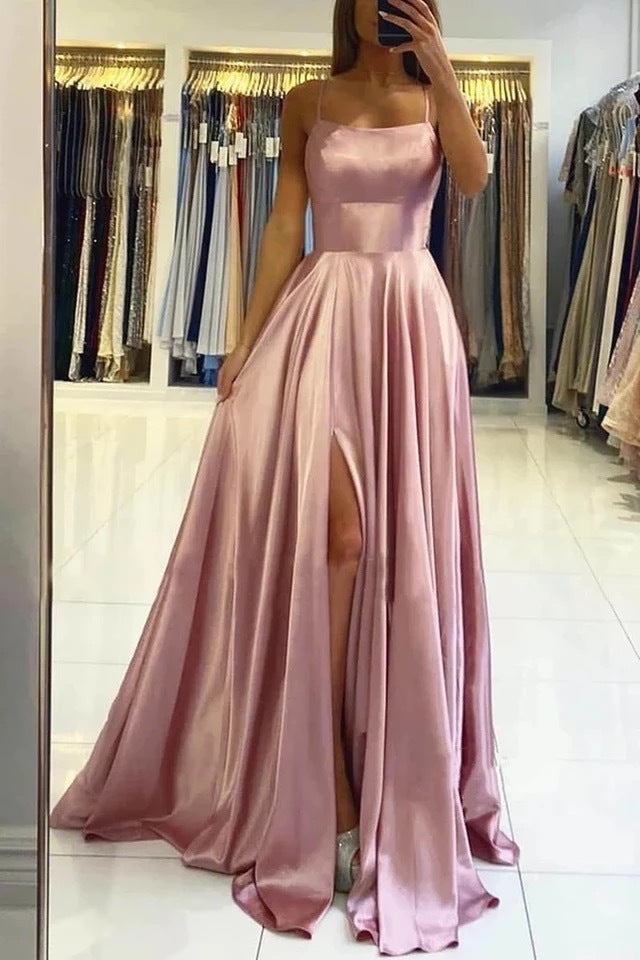 Evening Dress Prom Robe Formal Simple Split