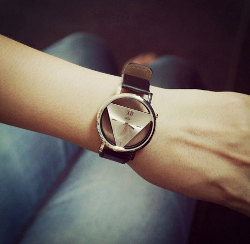 Unique Hollow Triangular Dial Quartz Watch