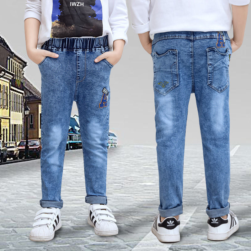 Boys Jeans - Autumn and Winter New One-piece Velvet