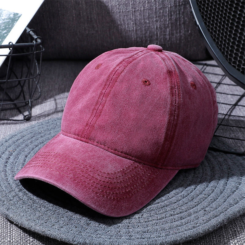 Unisex Washed Cotton Distressed Baseball Cap