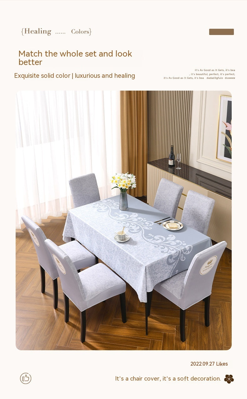 Exquisite Embroidered Thickening Dining Home Cushion Wind Elastic Chair Covers
