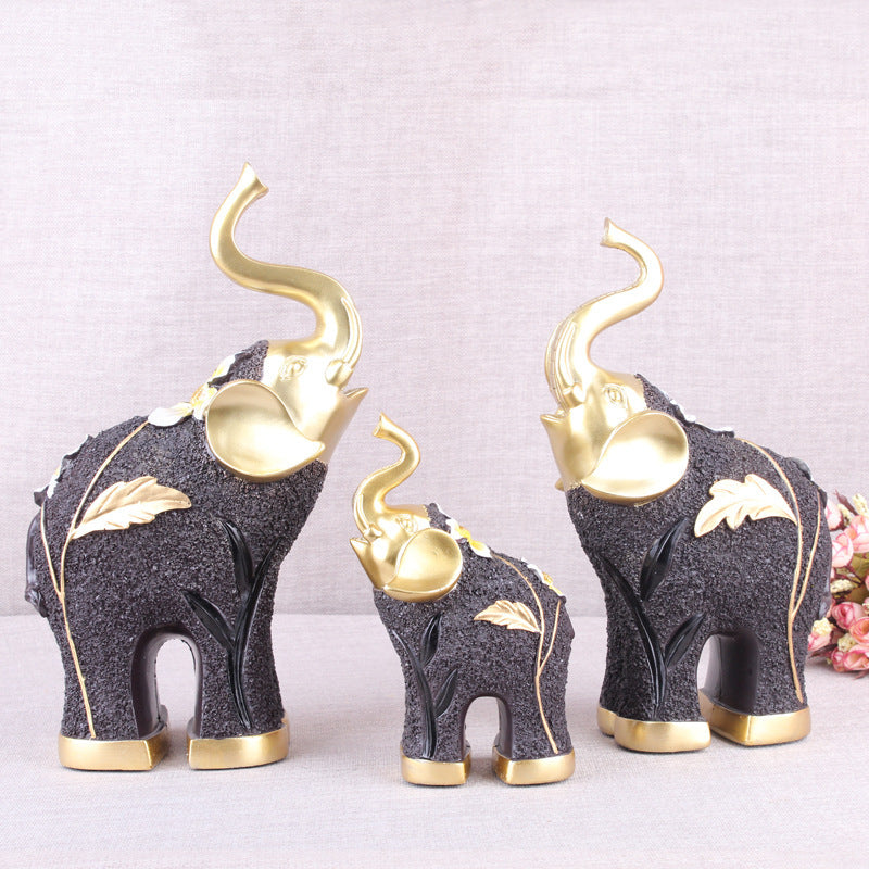 European Pattern Lucky Elephant Resin Ornament