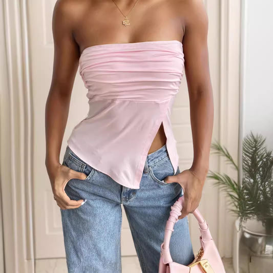 Tube Top Outer Wear Summer Sleeveless Vest Female Irregular Tank-top