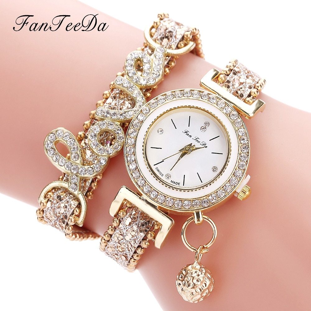 FanTeeDa Women’s Rhinestone Fashion Bracelet Watch