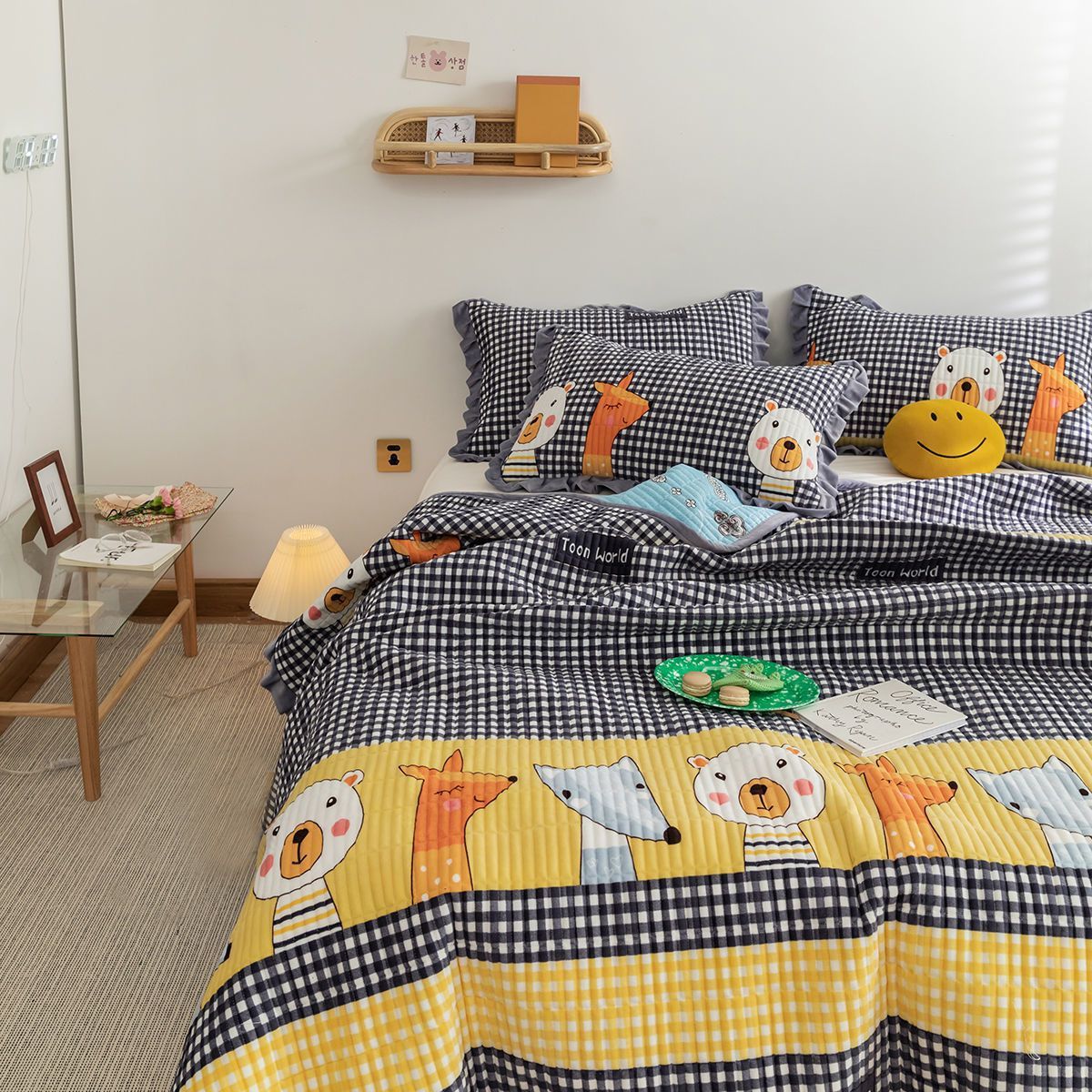 Milk Fleece Non-slip Double-sided Warm Printed Bed Sheet