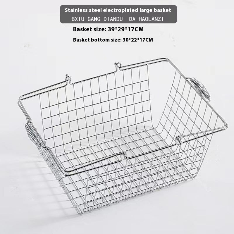 Zhonggu Rattan Trolley Storage Basket Metal Snack Rack