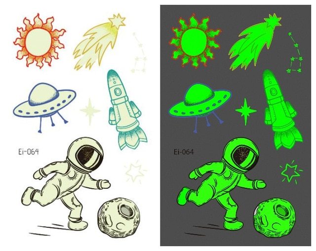 Waterproof Kids Aerospace Luminous Tattoo Stickers