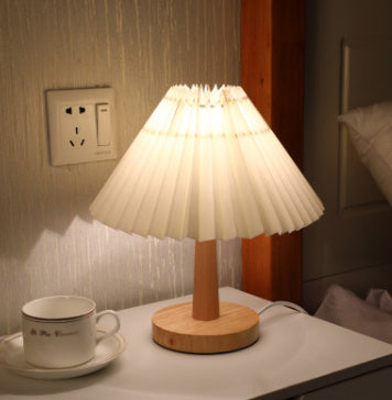 USB Vintage Pleated Lamp - Dimmable Korean Table Light