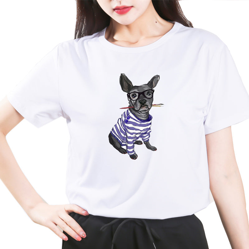 French Bulldog Dog Print All-match T-shirt For Men And Women