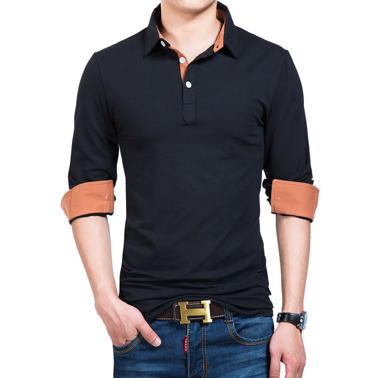 Spring And Autumn Cotton Long-sleeved T-shirt Men