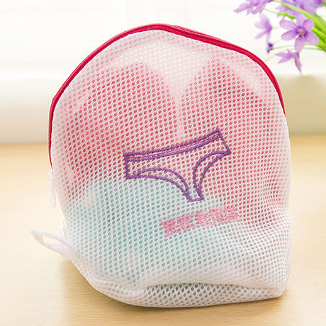 Japanese Style Embroidered Fine Mesh Extra Thickening Laundry Bag Suit Bra Underwear Wash Bag Machine Washable Mesh Bag Laundry Protection Bags