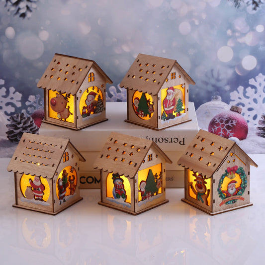 Christmas Decorative Wooden Ornaments LED Lighting
