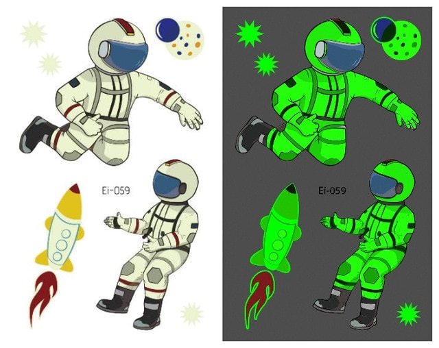 Waterproof Kids Aerospace Luminous Tattoo Stickers