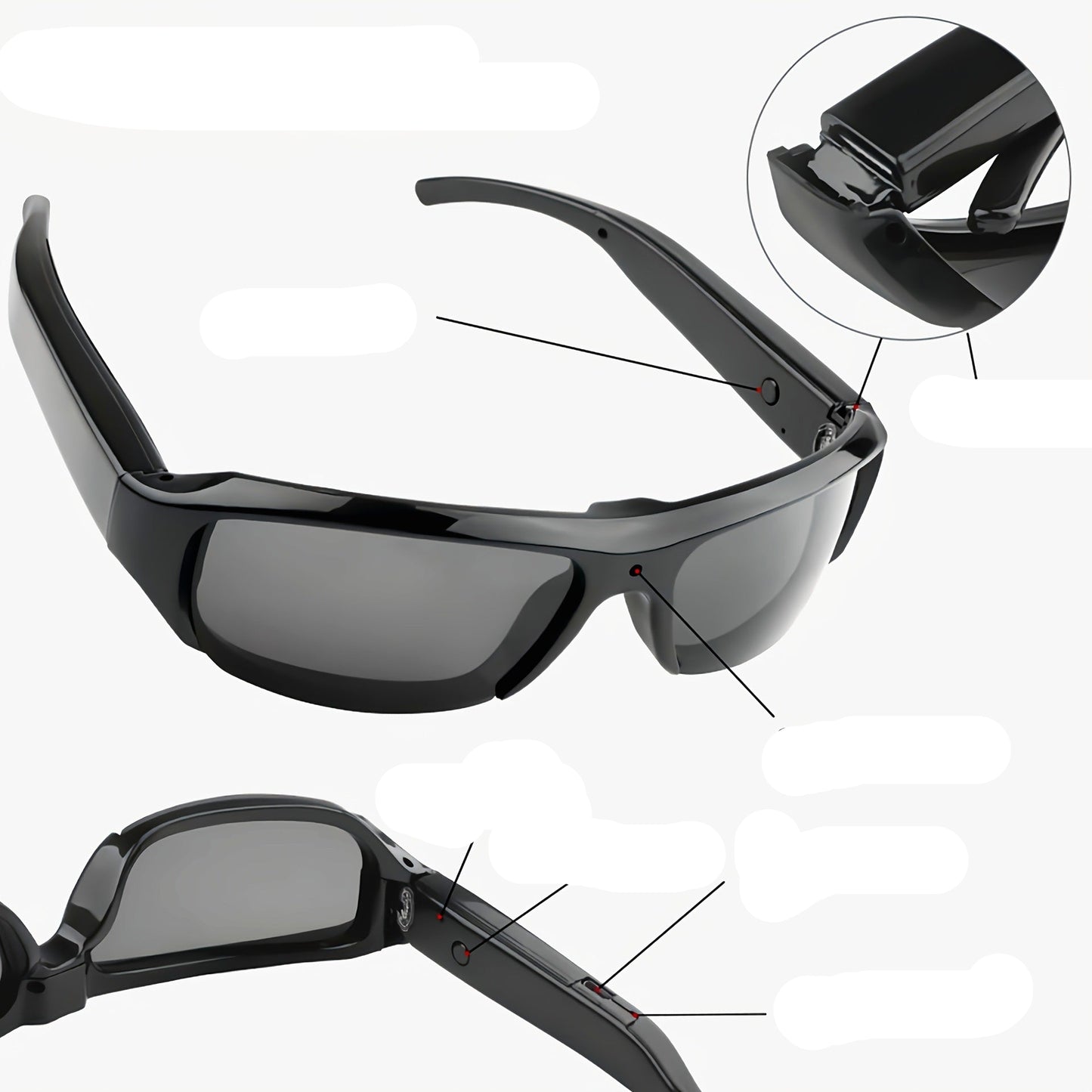 1080p HD Camera Glasses for Outdoor Shooting