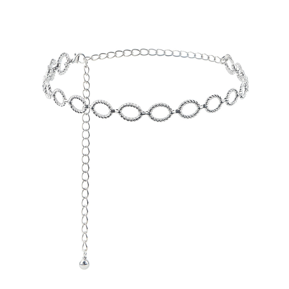 Waist Chain - Women Senior Sense Circle Wavy Metal Chain