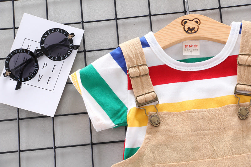 Rainbow Bib Pants for Girls - Baby Kids Clothing