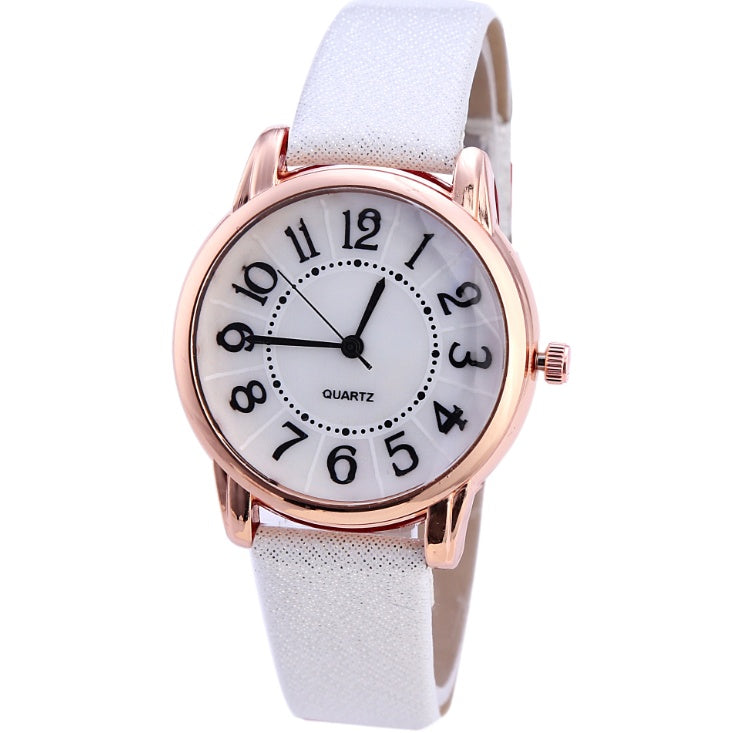 Women’s Simple Dial Leather Strap Quartz Watch