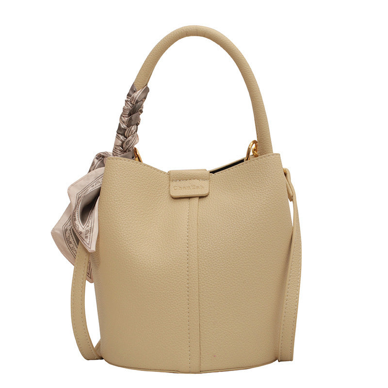 Lychee Pattern Textured Handbag Women's Bag Western Style