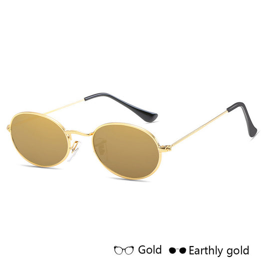 Women’s Oval Metal Frame Sunglasses