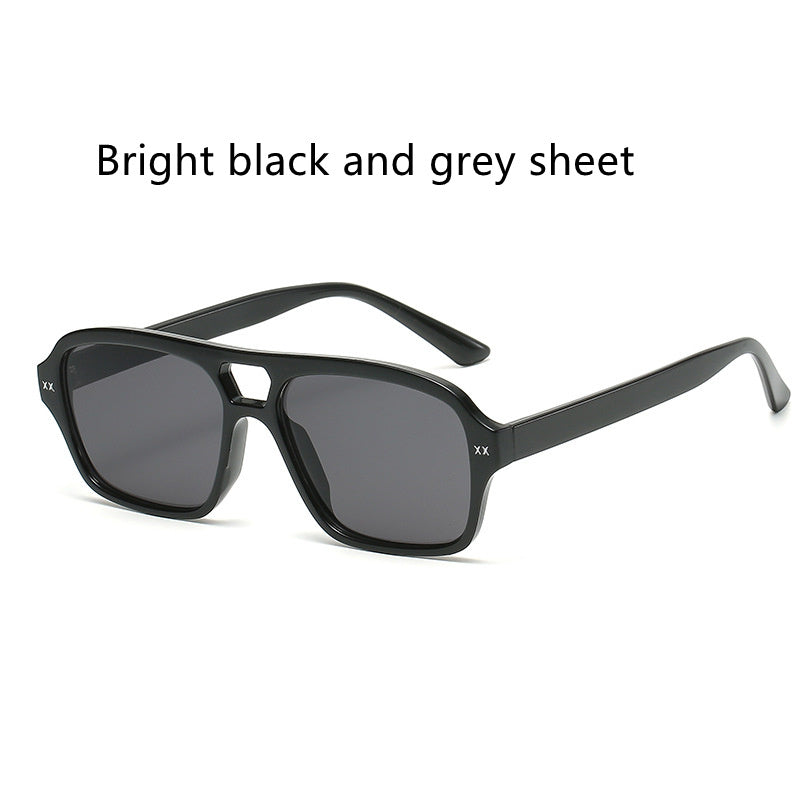 Retro Double Bridge Polygonal Sunglasses for Men and Women