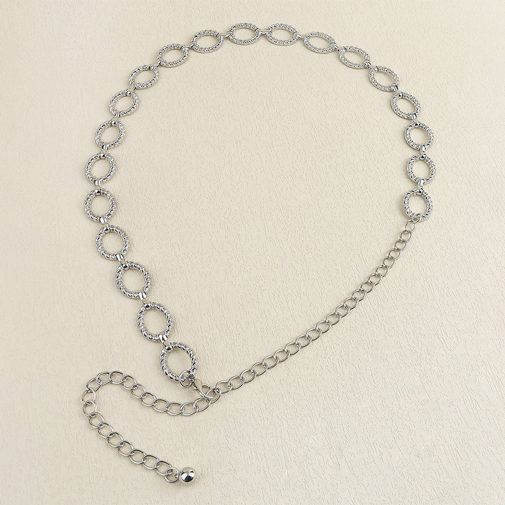 Waist Chain - Women Senior Sense Circle Wavy Metal Chain
