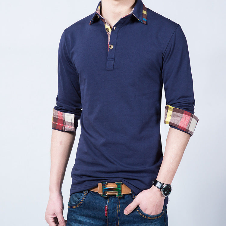 Spring And Autumn Cotton Long-sleeved T-shirt Men