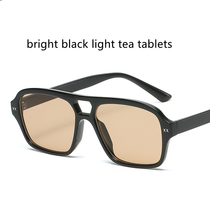 Retro Double Bridge Polygonal Sunglasses for Men and Women