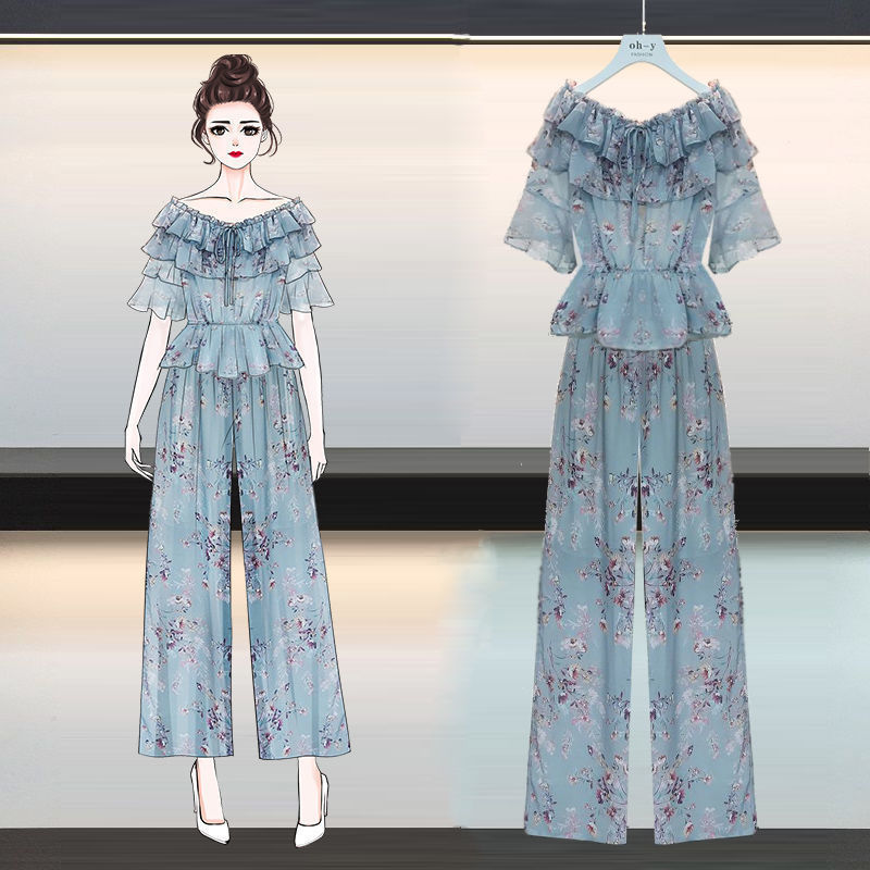 Casual Fashion Suit Female Floral Summer