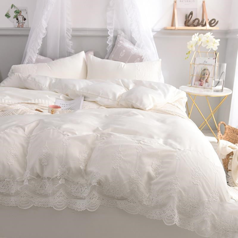 Ice Silk Bed Sheet Quilt Cover Advanced Simple Four-Piece Set