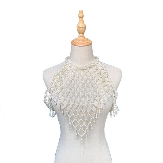 Hand Knitted Clothes Jewelry Shooting Pearl Shawl