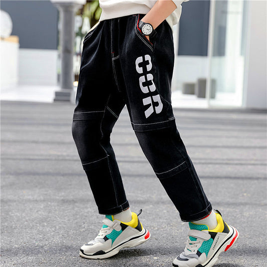 Boys Jeans - Autumn and Winter New One-piece Velvet