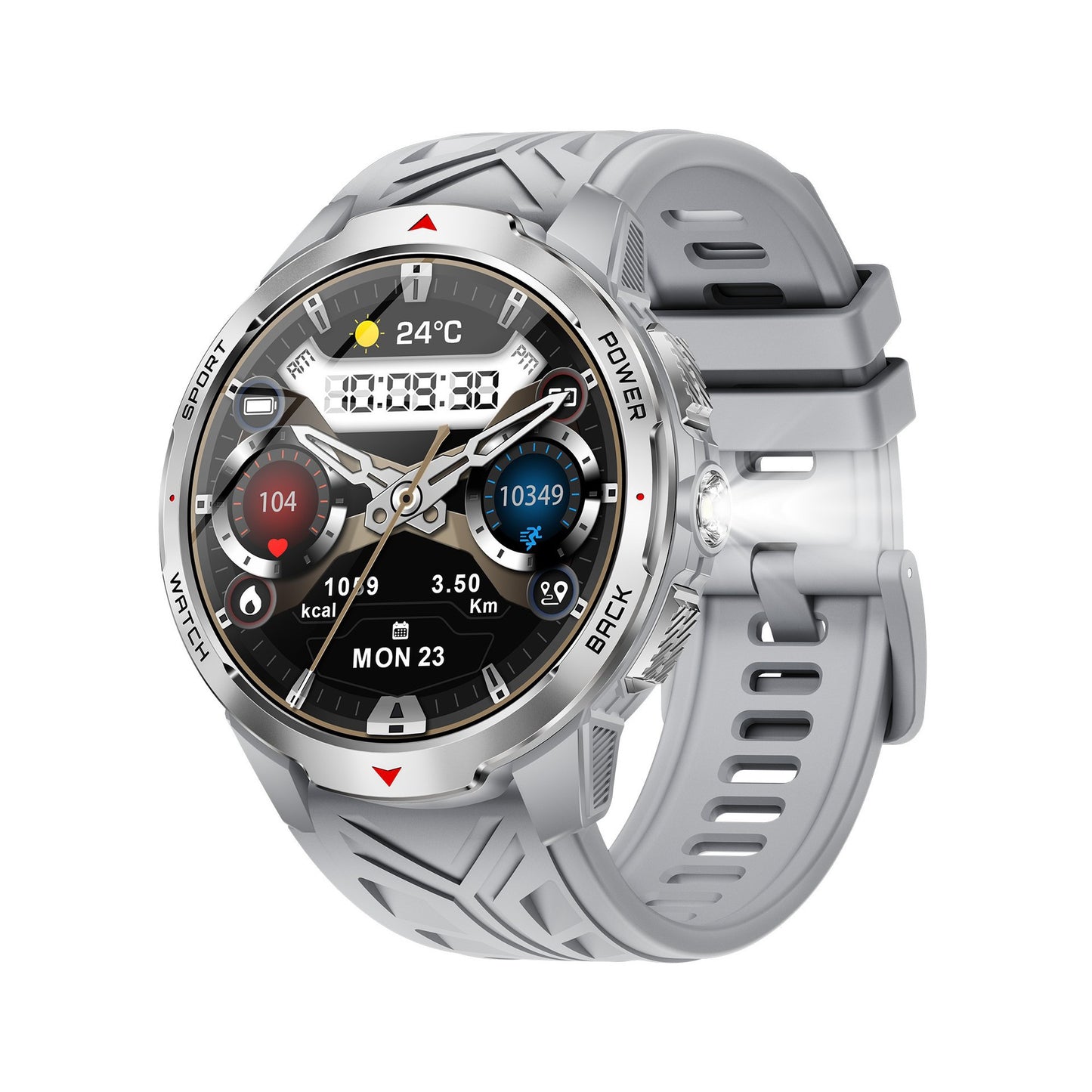 Smart Watch - Bluetooth Calling, Flashlight, Heart Rate Monitor, Blood Oxygen, Pedometer