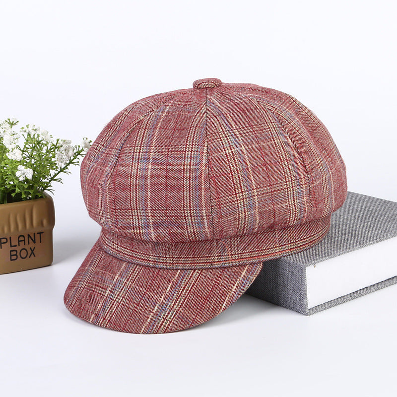 Korean Version Japanese All-match Soft Girl Retro British Octagonal Hat