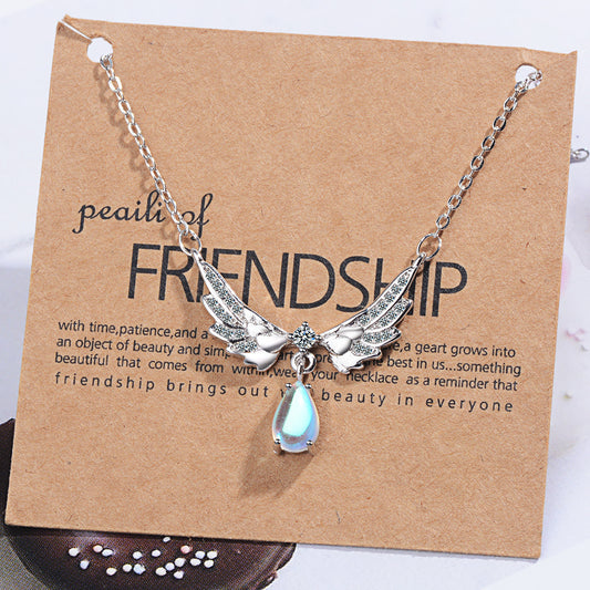 Female Wing Moonstone Necklace