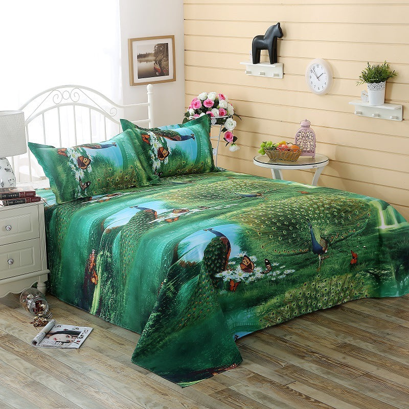 3D single bed sheet three-piece set