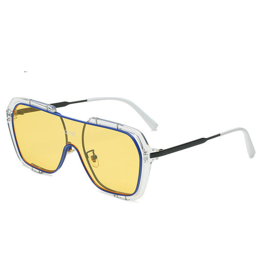 Retro Yellow Sunglasses UV Protection Men Tide