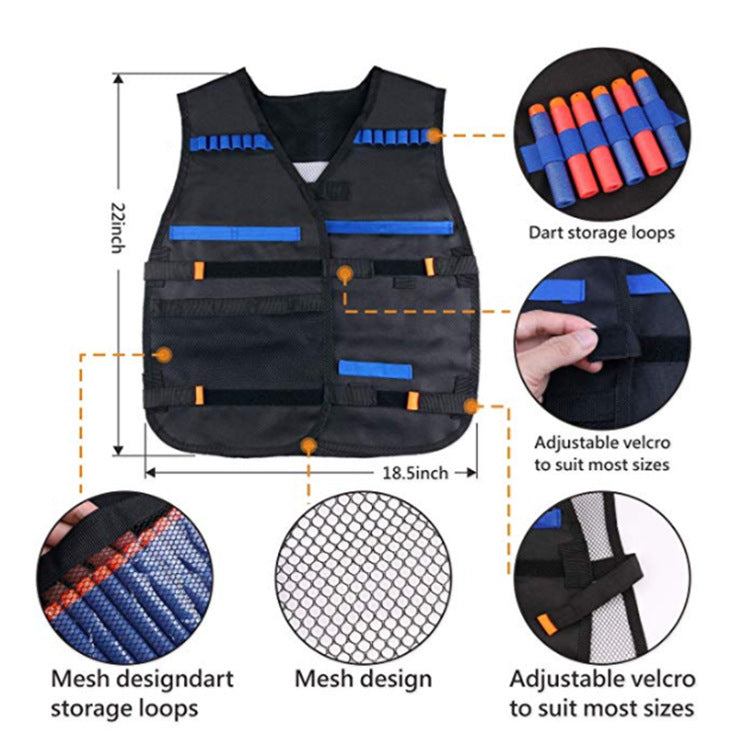 Children's Tactical Vest Equipment Soft Bullet Gun Attack Elite Series NeF Accessories Set