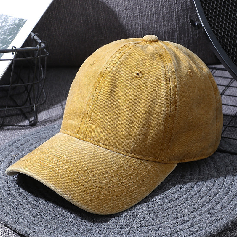 Unisex Washed Cotton Distressed Baseball Cap