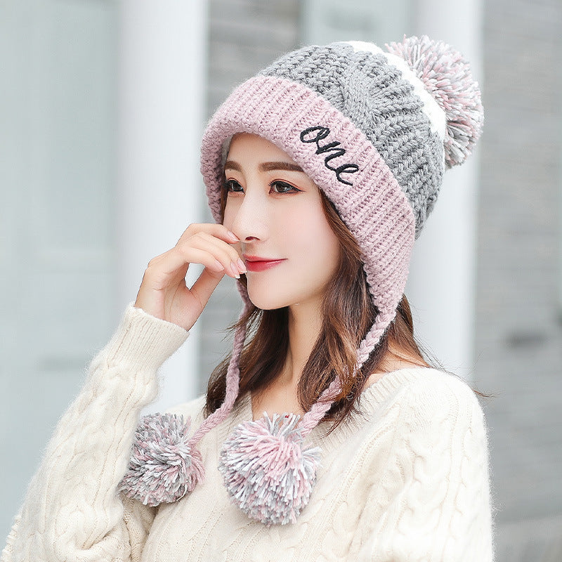 Women's Striped Fleece Colorblock Dome Hat