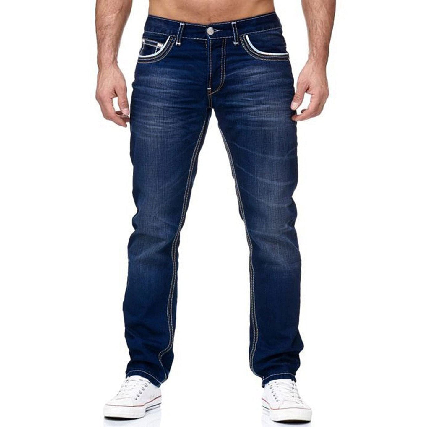 Men's Jeans with Pockets - Straight Pants