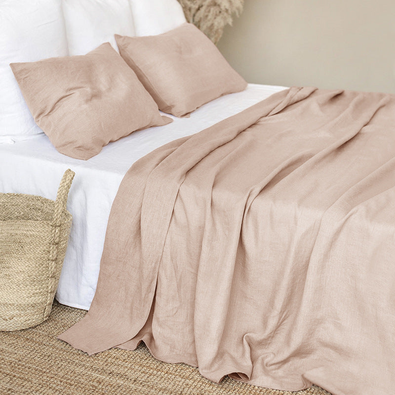 Ins Style Nordic Pure Linen Bed Sheet