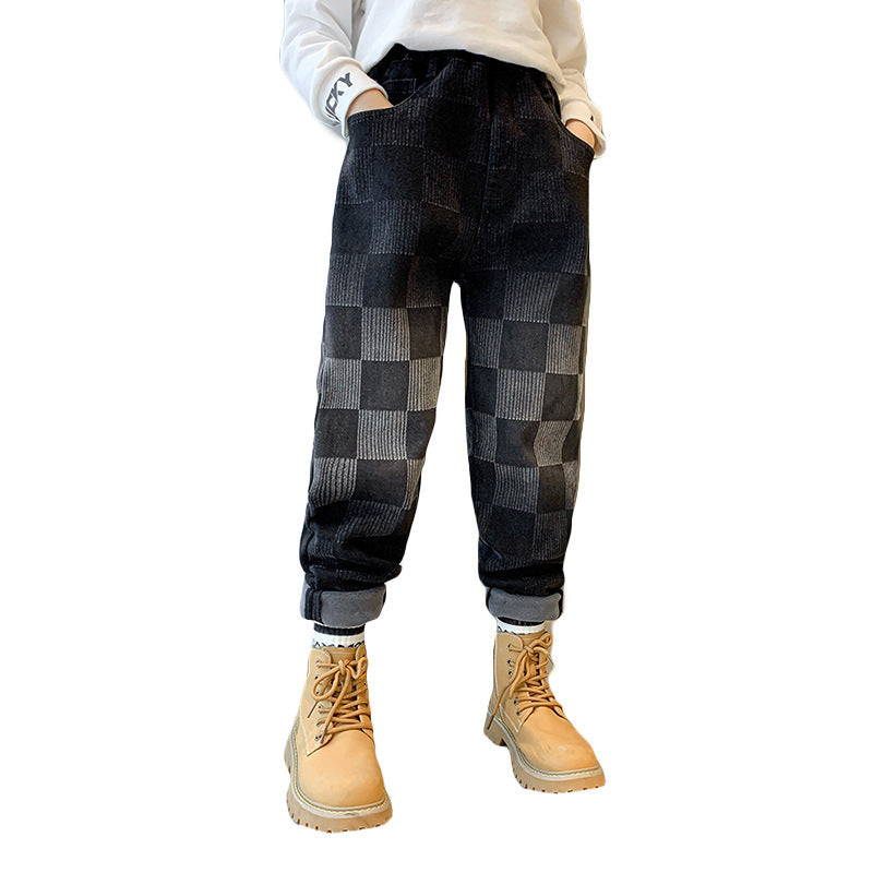 New Boys' Plush Fleece Jeans