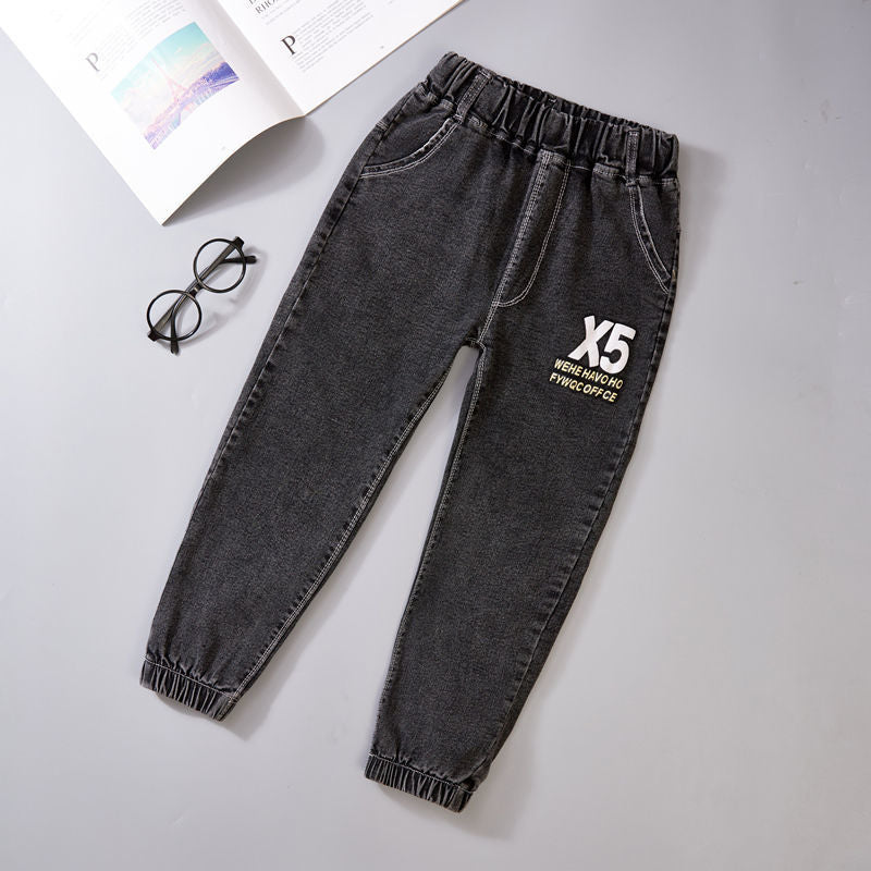 Boys Jeans - Autumn and Winter New One-piece Velvet