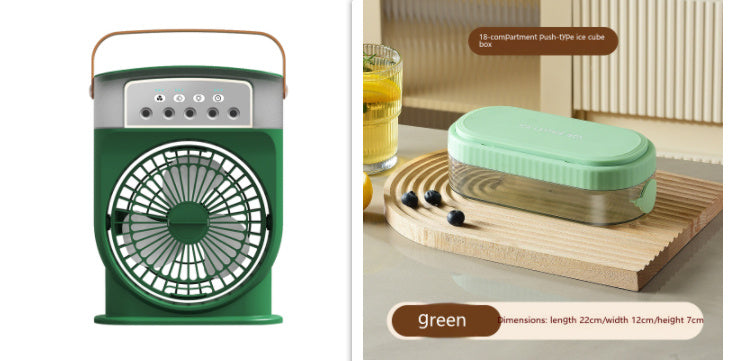 USB Air Cooler Fan with 5 Spray Modes, 7-Color LED, and 600ML Tank