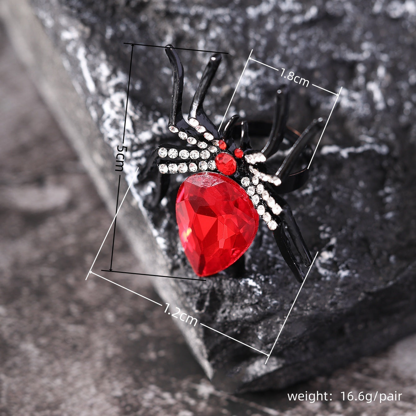 Halloween Spider Ring with Rhinestone