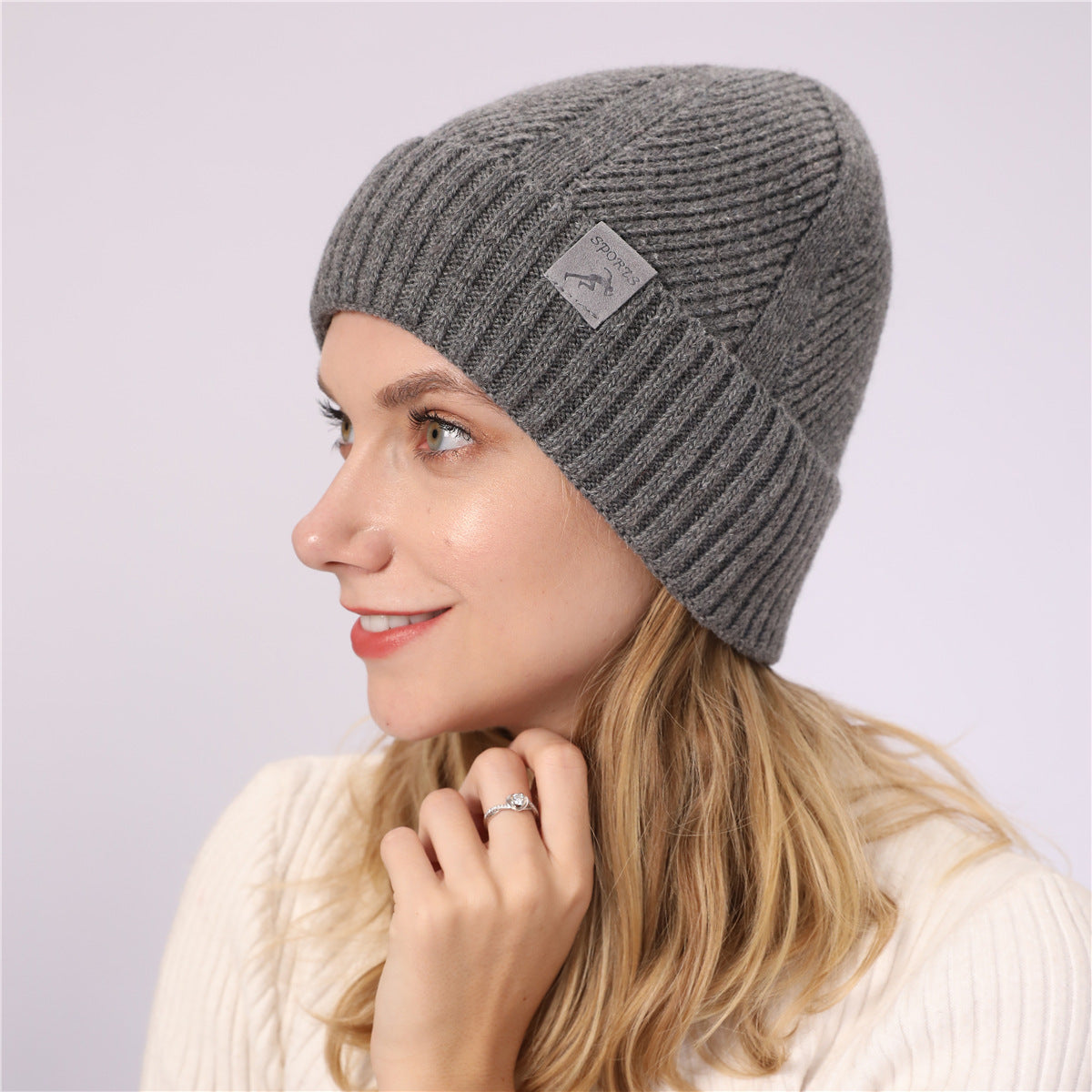Unisex Curled Velvet Wool Knitted Hat