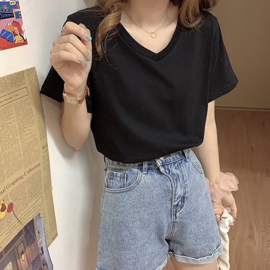 Loose Short-sleeved T-shirt Black Female Inner Wear