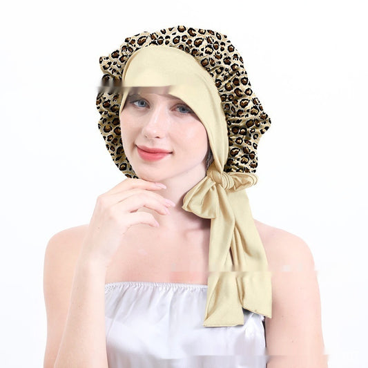 Extra Large Stretch European And American Solid Color Ladies Shower Cap