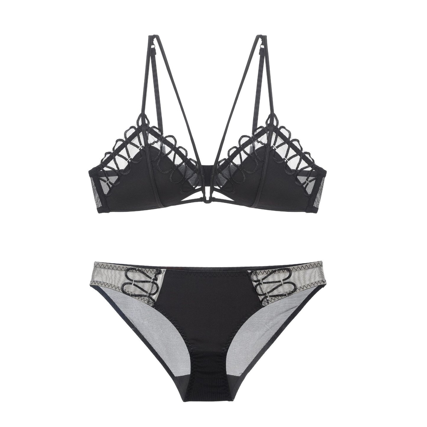Thin Lace Comfortable Back-Shaping Bra Set for Summer